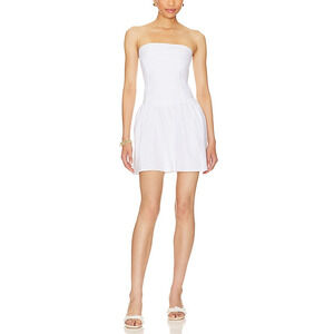 Susana Monaco Poplin White Flared Dress Size M